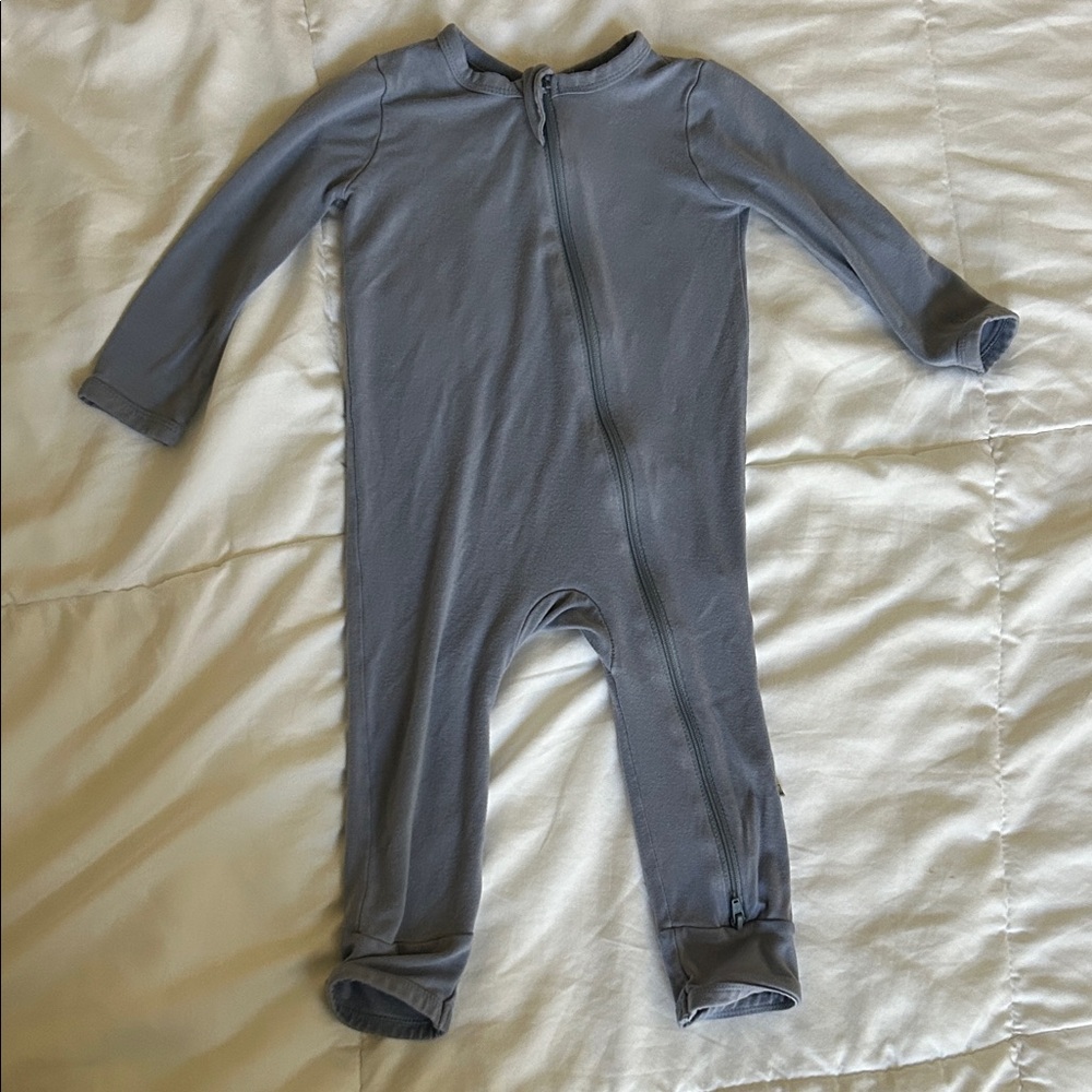 Kyte baby blue footless romper